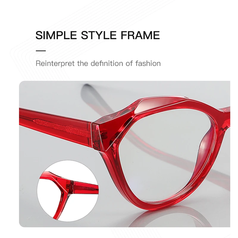 CLLOIO Stylish Polygonal Crystal Cut Edge Frame Women Anti Blue Light Reading Glasses Customizable Prescription Myopia Hyperopia