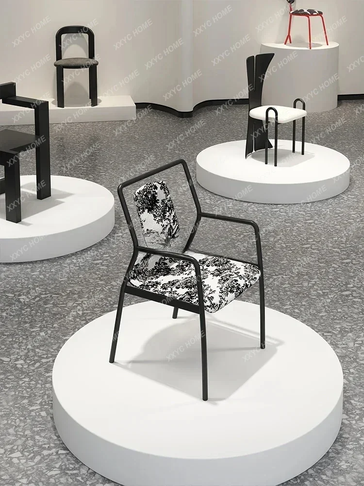 كرسي منزلي مصمم من القرون الوسطى ومسند ظهر وخفيف الوزن وكرسي تفاوض شاي فاخر #2