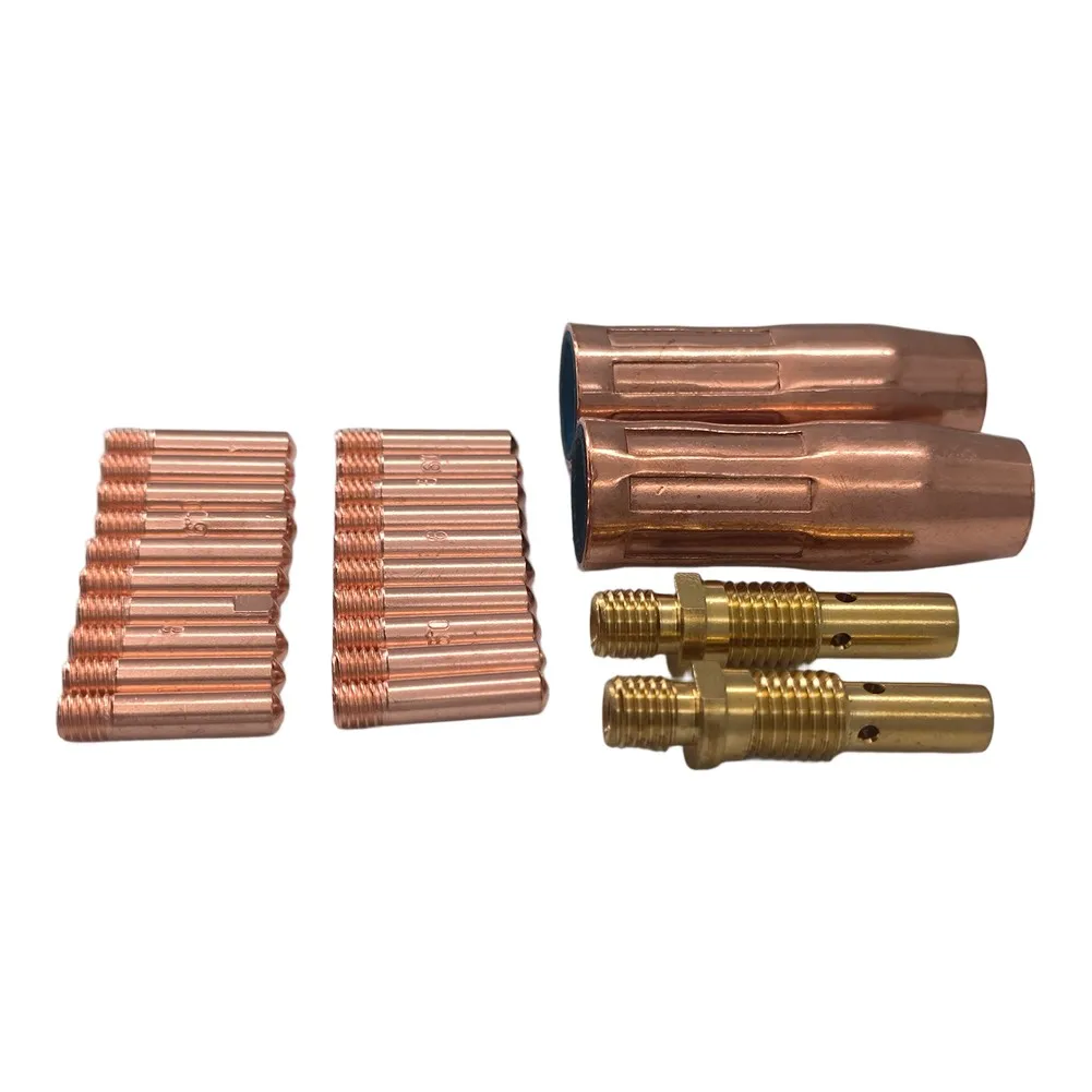 Набор расходных материалов для сварки MIG для Lincoln Magnum 100L, для горелок 21-50, 35-50, с 20 контактными наконечниками, 2 газовыми соплами, 2 диффузорами.