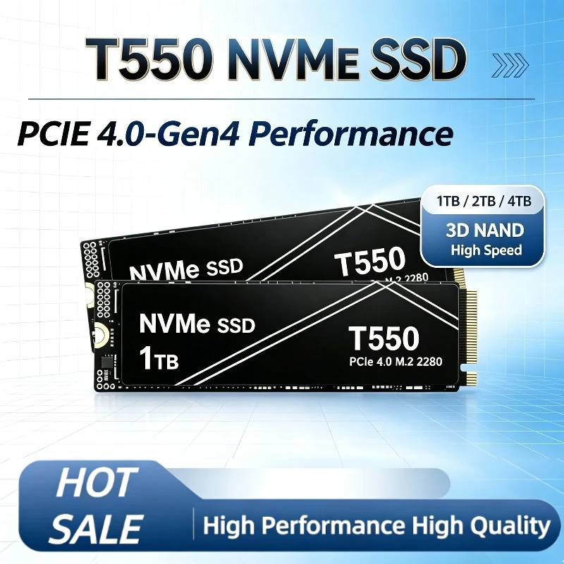 New T550 1TB 2TB 4TB  NVMe PCIe Gen4 M.2.2280 SSD Portable Solid State Drives for Gaming Computer Laptop PS5