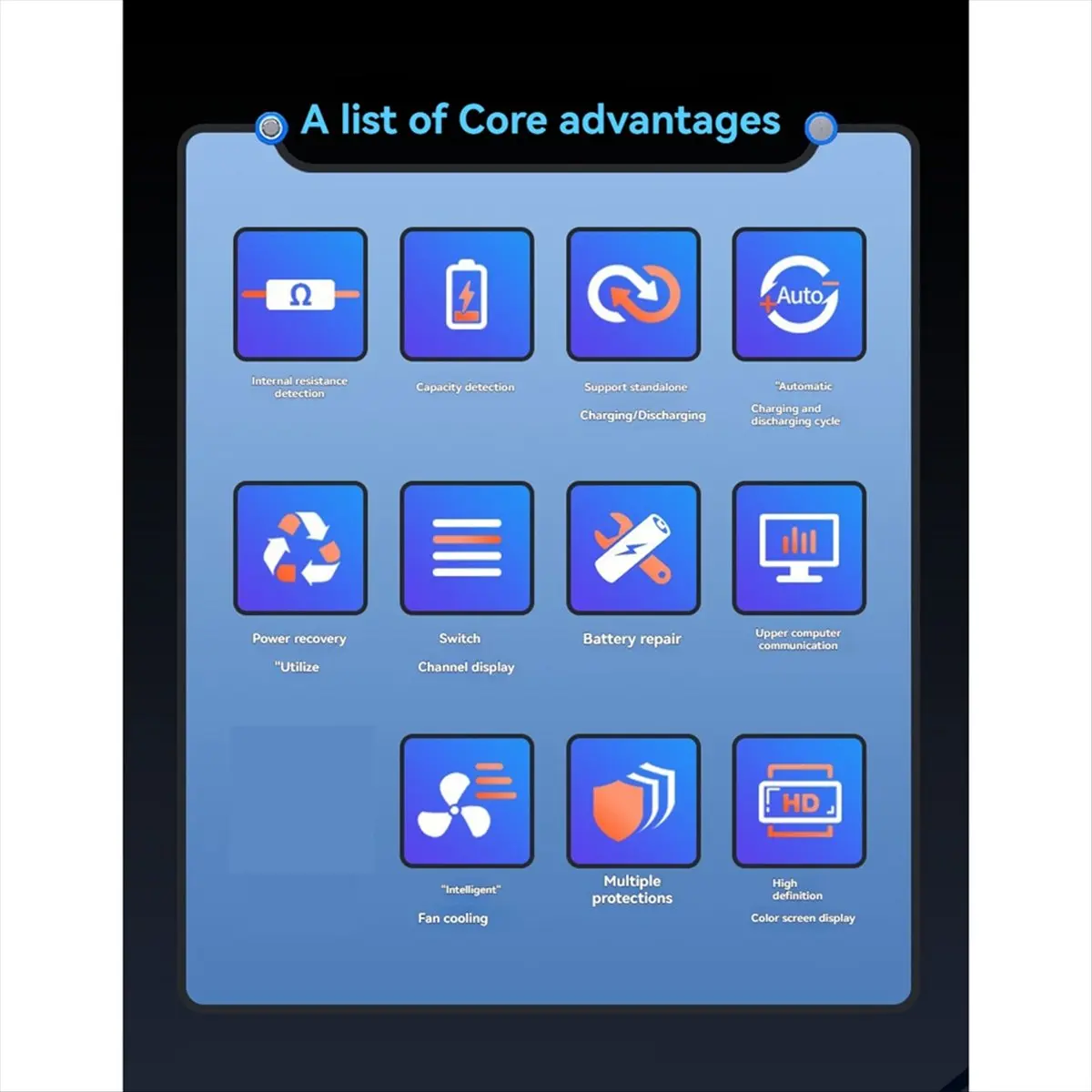 

Lithium Battery Charger Battery Coulometer Tester 4-Slot Smart Fast Charging Capacity Tester for 18650 Battery EU Plug