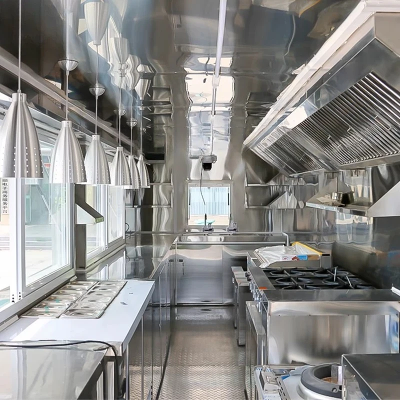 Mobile Kitchen Food Trailers Fully Equipped Pizza Fast Food Truck Hot Dogs Snacks Chips Cart Catering Trailer