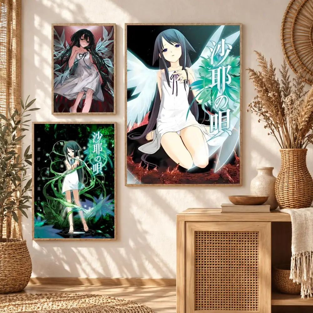 Horror Game S-Saya No U-Uta Poster Stickers Self-Adhesive Mural Wall Art Decals for Bedroom Living Room Home Painting Decor Gift