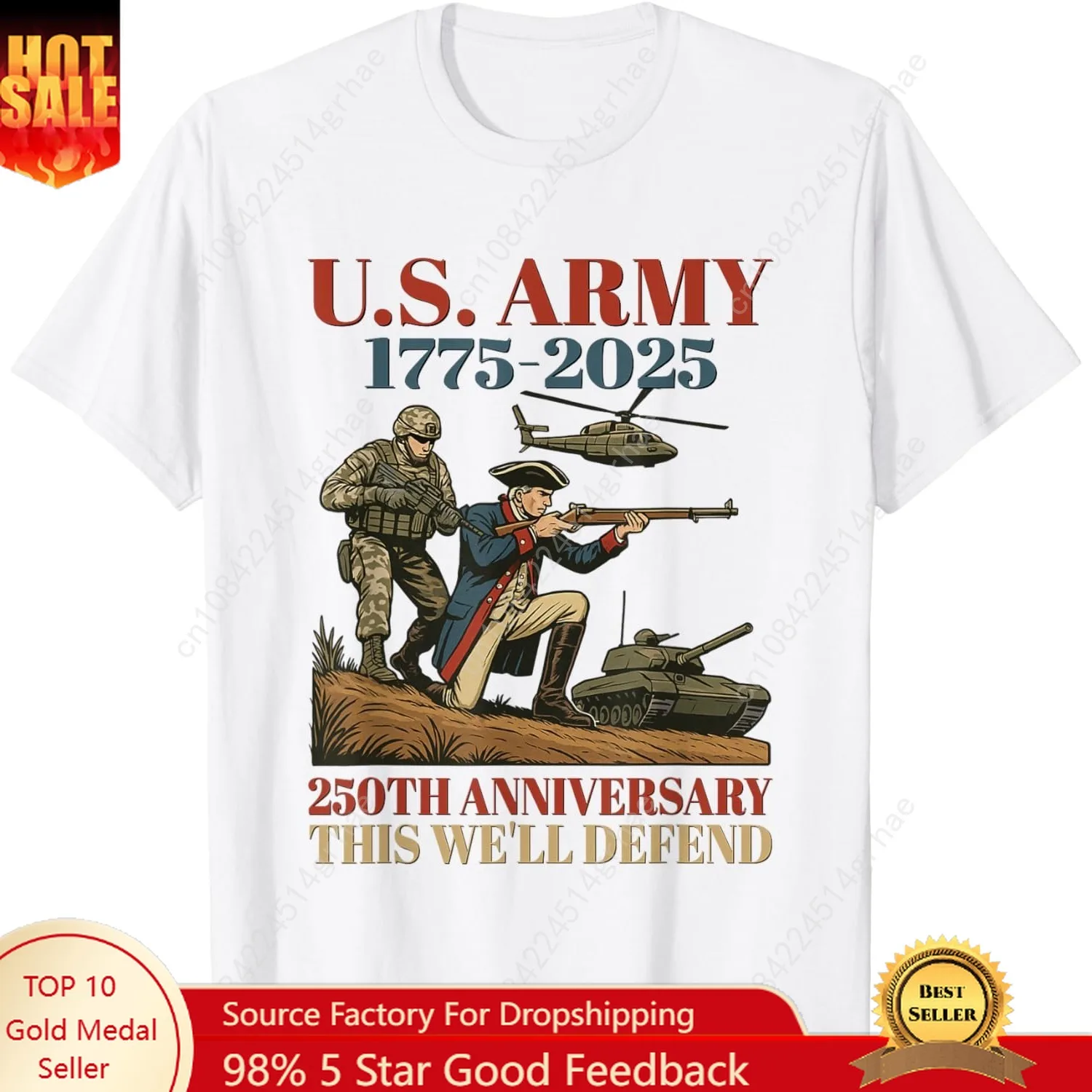 

Patriotic USA Army Us Military Parade 250th Anniversary 2025 T-Shirt