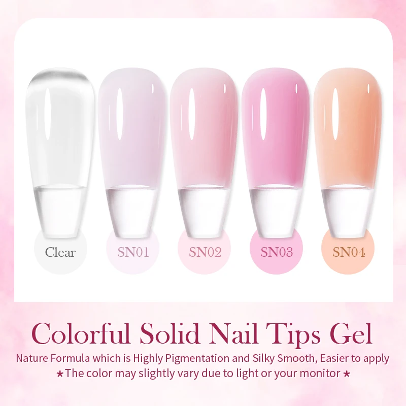 BORN PRETTY Clear Solid Nail Tips Gel Nail Polish 5g Easy Stick No-Flowing Modelling Extension Nail Gel Varnis Semi Permanent