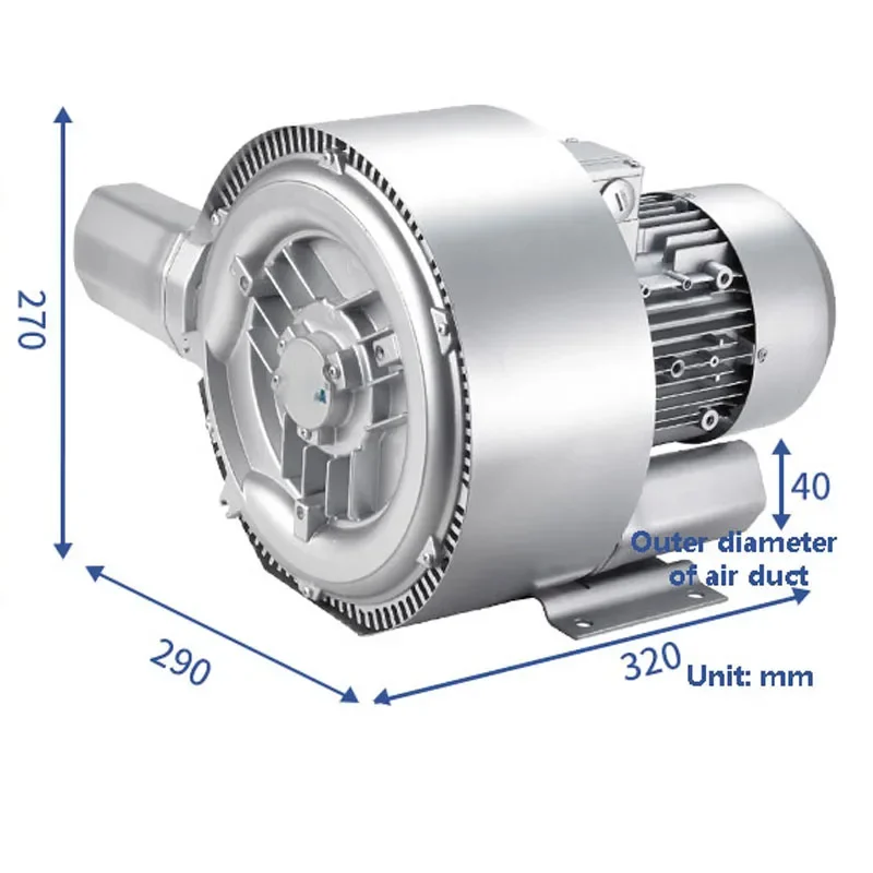 New Double-stage Vortex Fan Two-stage High-pressure Fan Double-impeller Air Pump River Fish Pond Aerator High-pressure Blower