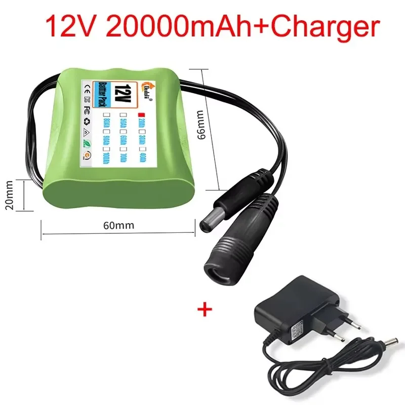 12 V 20000 mAh 18650 Lithium Oplaadbare Batterij 3S1P voor Luidspreker zaklamp CCTV Camera GPS Draagbare zoeklicht apparatuur