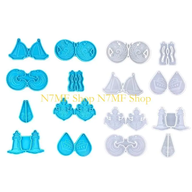 N7MF أنماط متعددة أقراط راتنجات القالب السيليكون القلادة القلادة لـ DIY Craft