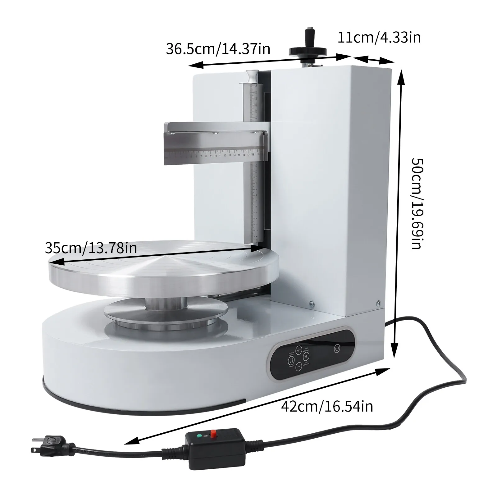 4-12'' 200W LCD 디스플레이 부드러운 크림 조정 가능한 생일 케이크 장식 기계 60-320Rpm