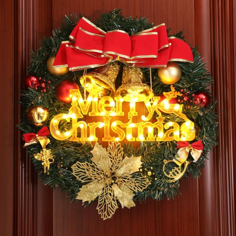 

2024 Christmas Decorations Christmas Wreath Accessories Merry Christmas Three-dimensional Letter Lights Festival Home Decoration