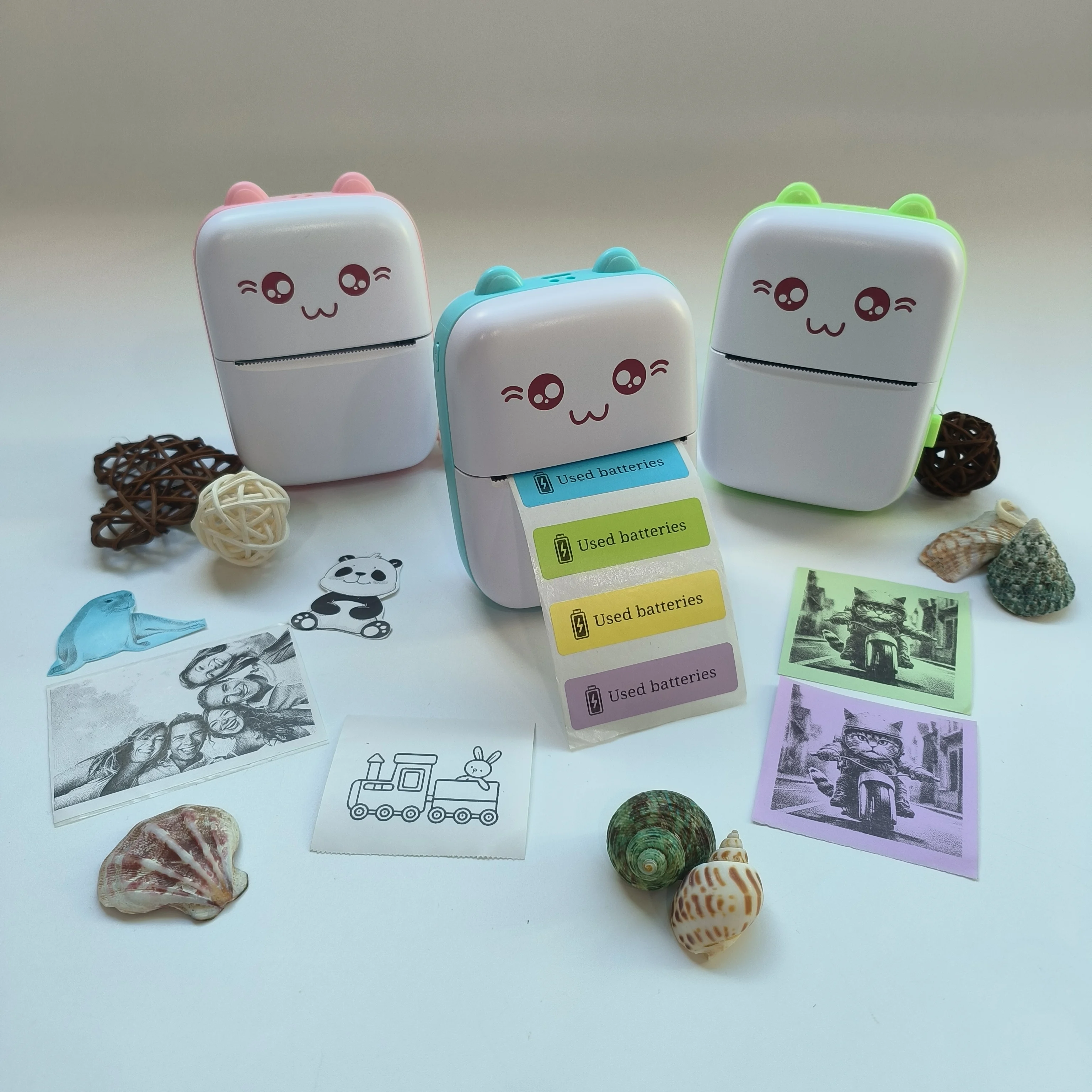 

Portable Wireless Mini Thermal Printer - 10 Sticker Rolls, USB Charging for Photo & Label Printing, Ideal for Travel & Home Use,