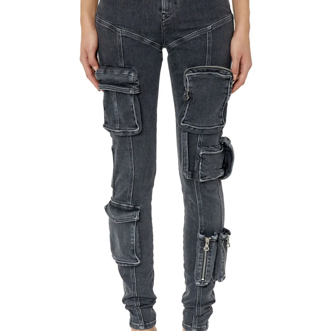 

Modern Fashionable High Waist Slim Fit Jeans for Women Spring Summer Workwear Multiple Pockets High Elasticity Denim Ankle Pants