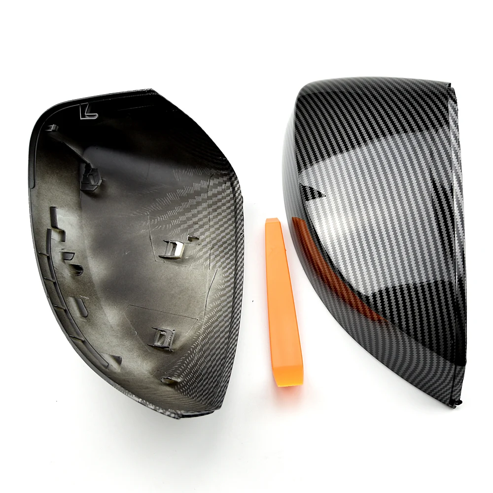 

2 pieces for Audi A3 S3 8V RS3 Side Wing Mirror Covers Caps Carbon Fiber Gloss Black Mirror Caps 2013 2014 2015 2016 2017 - 2019