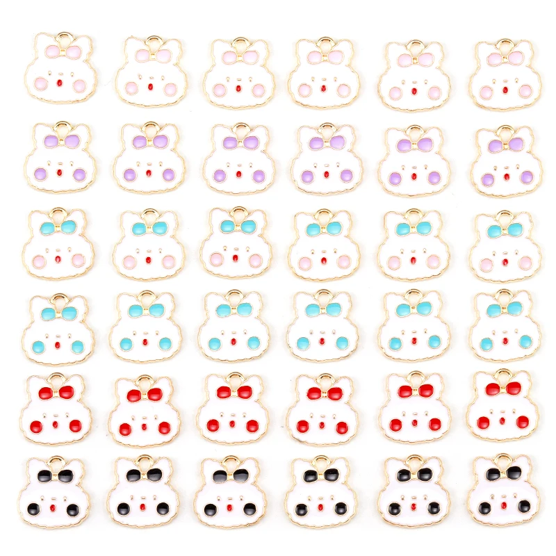 

15Pcs 14*15MM Cute Enamel Color Rabbit Animal Pendant Charm for Necklace Bracelet Earrings Jewelry Making Accessories Wholesale