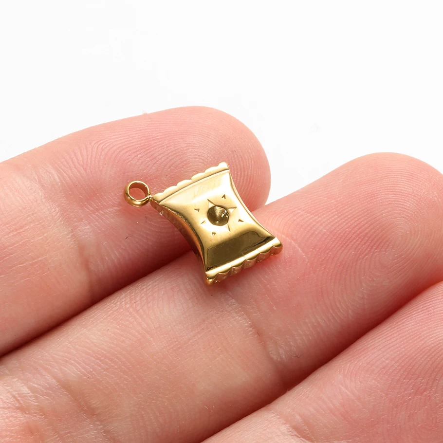 5 Stück Glücksbringer-Anhänger aus Edelstahl mit Mädchen, Stern und Schleife für die Schmuckherstellung, niedliche Anhänger für Halsketten und Armbänder – Detail 2