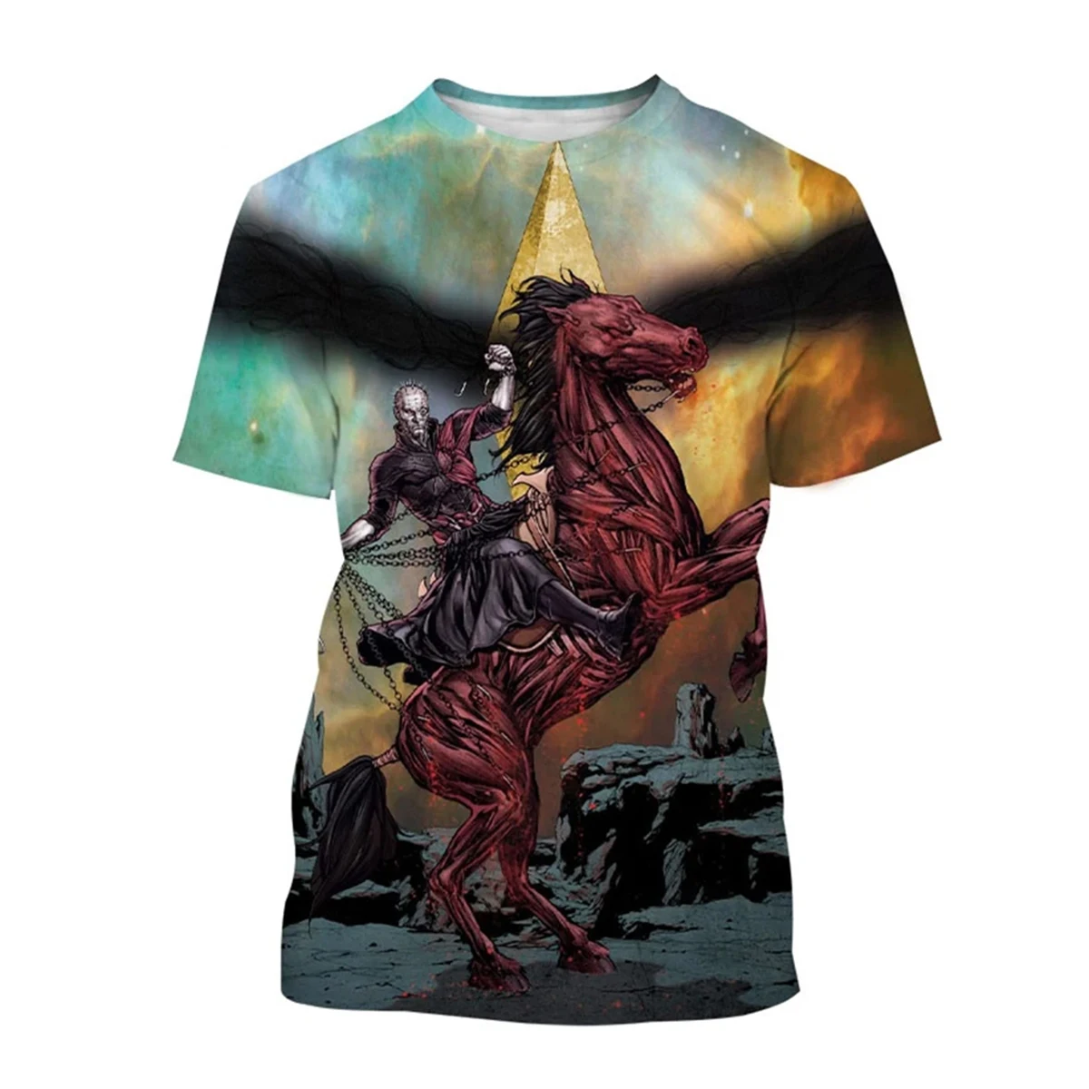 

Summer Fashion Horror Theme 3D Printed T-Shirt Hip Hop Style Scary Movie Graphics Ultra Soft Breathable Short Sleeve Casual Top