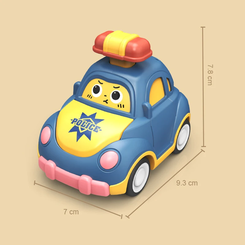 Carro de brinquedo dos desenhos animados do bebê mini imprensa ir veículos inércia puxar para trás carros montessori educação precoce rastejando