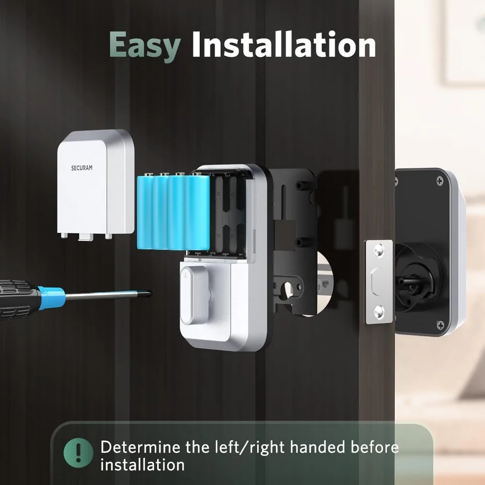 Fechadura de porta com impressão digital, fechadura de porta de entrada sem chave, fechadura com código, chave mecânica, fechadura sem chave, sem wi-fi, prata
