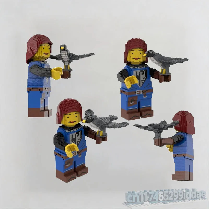 2588PCS Medieval Bird Trainer Figure Building Blocks Large Character Model With Flying Bird DIY Assembly Creative Display Gift