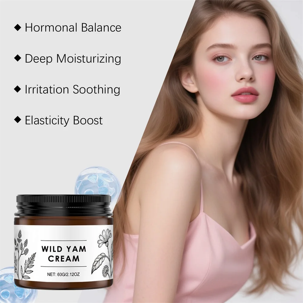 60g Organic-Wild Yam Creams,For Hormone Balance Yam Skin Support Cream Moisturizing Body Cream,Body Care Products For Skin Care