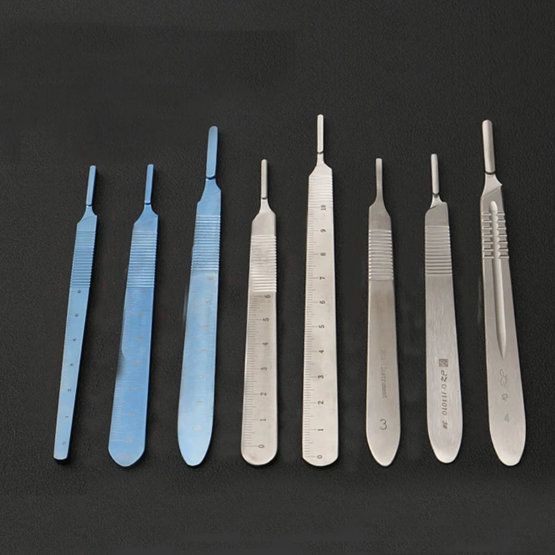 Stainless steel with scale No. 3 No. 4 shank beauty plastic equipment double eyelid surgery knife handle long handle