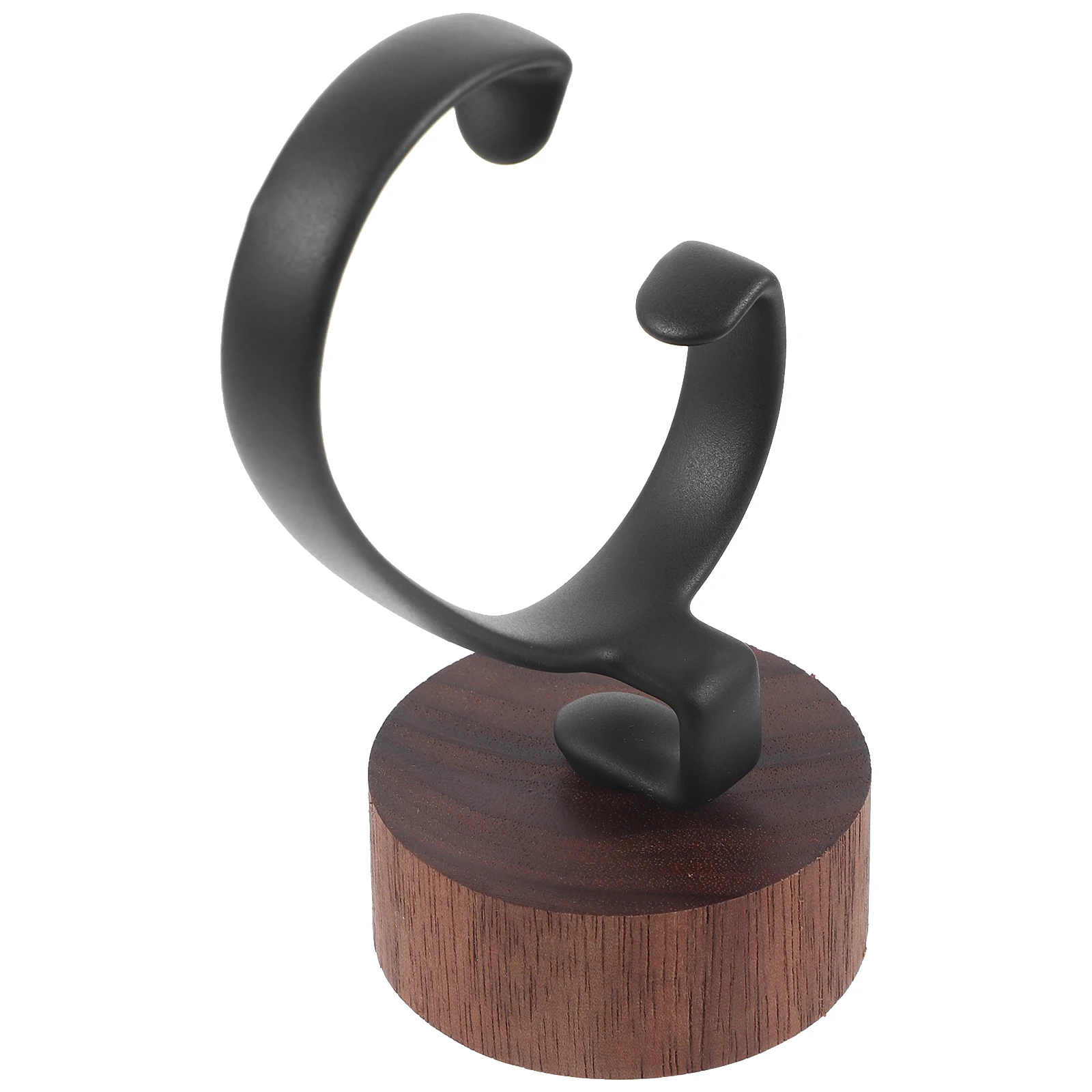 

1pcs Watch Display Stand Wood Holder Small Bracelet Adjustable Black Walnut Base C-shaped Loop watch stand for display watch