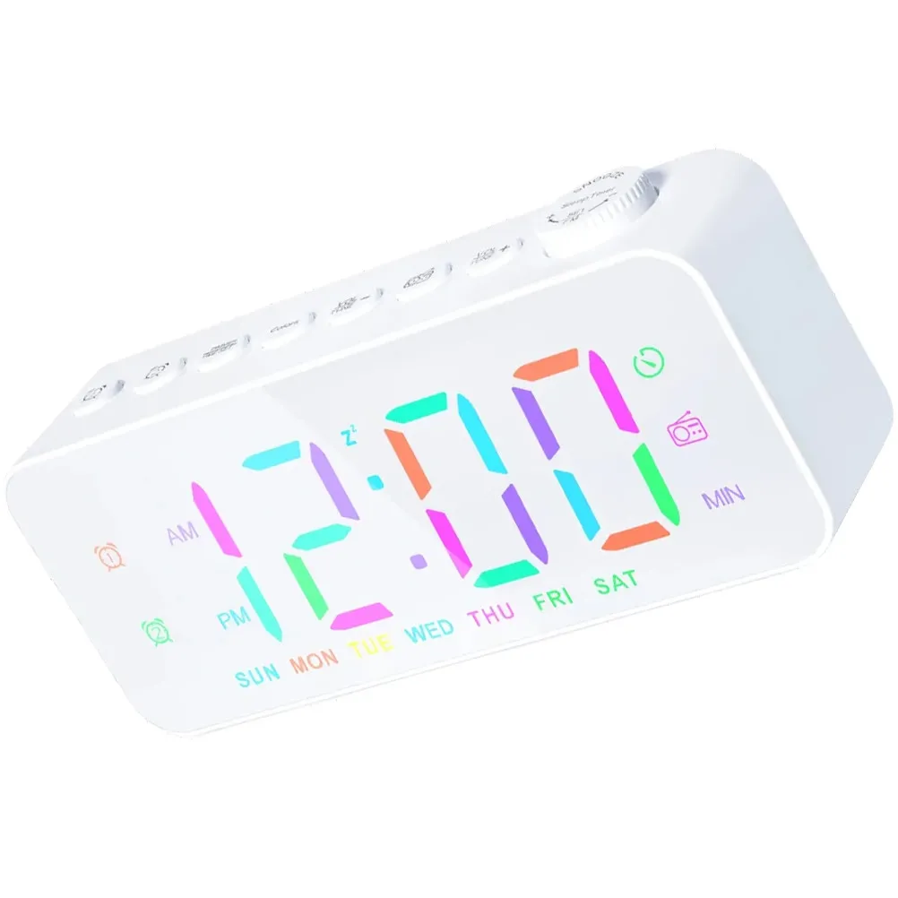1Set Large Screen Digital Alarm Clock Bedroom Clock LED Display Alarm Clocks for Bedrooms Office Desk Decor