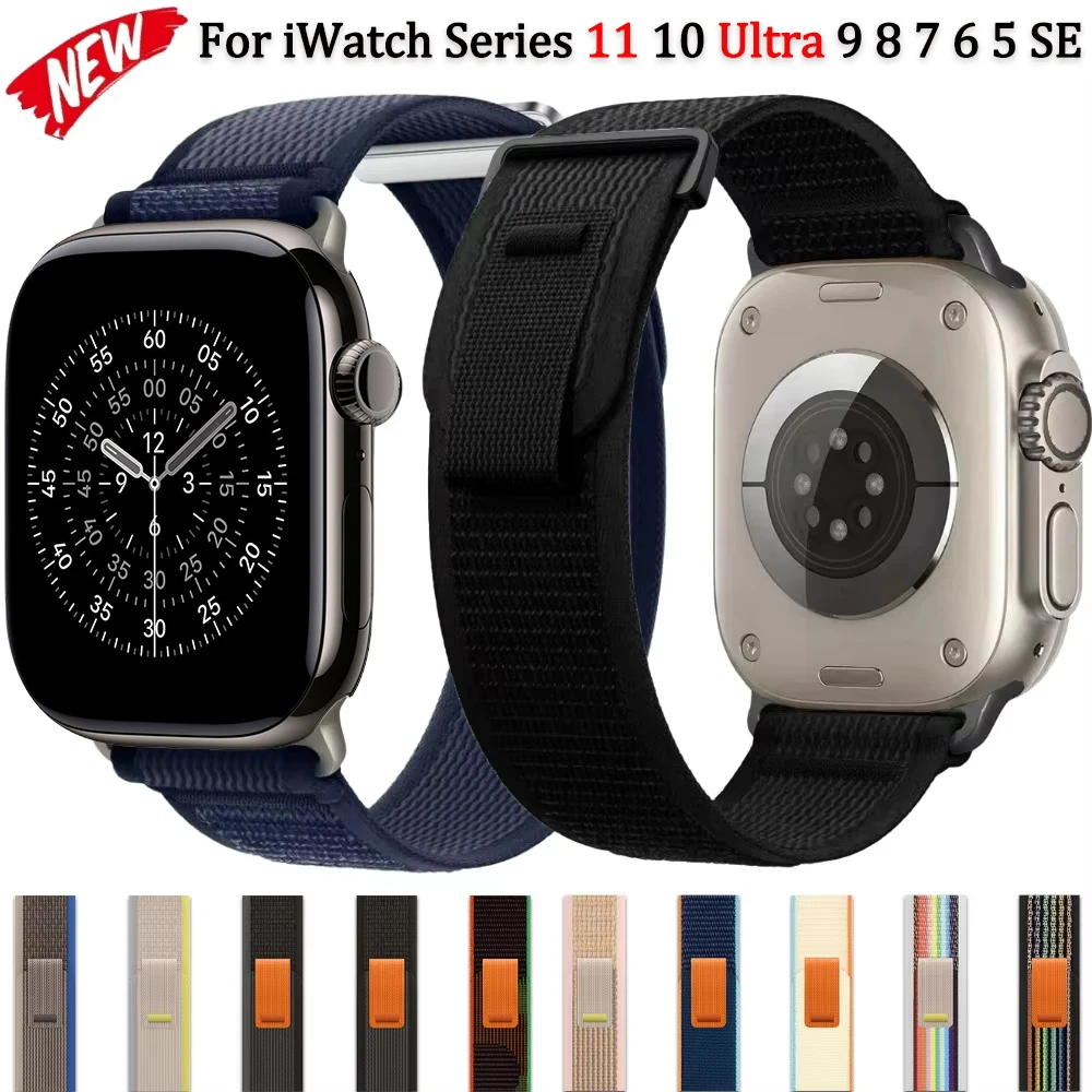 

Trail Loop Strap for Apple Watch Band ultra 49mm 11/10 46mm 42mm 9 8 7 45/41mm Nylon Wristband iWatch Series 6 5 4 SE3 44mm 40mm