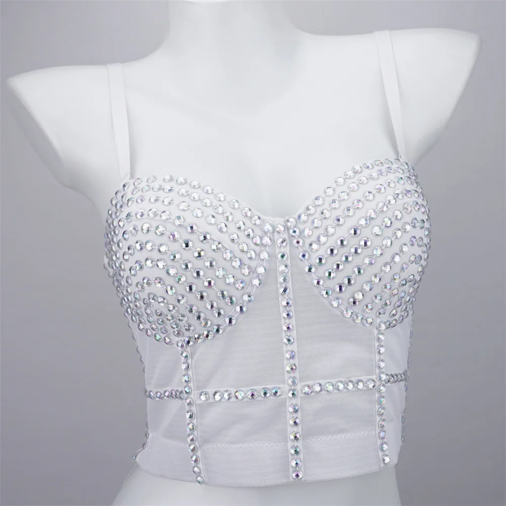 

Fashion Electronic Music Festival Nightclub Sexy New Sling Studded Brassiere Super-Hot Short Wrapped Chest Hot Girl Top