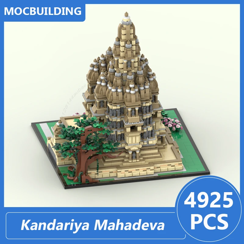 Kandariya Mahadeva arquitectura del templo Medieval Moc bloques de construcción Diy montar ladrillos colección de exhibición juguetes regalos 4925 Uds