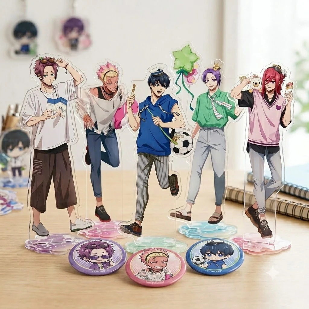 

15cm New Anime Blue Lock Acrylic Stand Characters Chibi Angel Style Figure Desk Decor Fans Valentine Gift Keychain