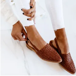 Flat Heels Women Shoes Summer Spring Loafers Shoes Light Outdoor Slippers Back Strap Muller Shoes