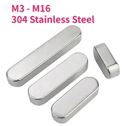 M3 M4 M5 M6 M8 M10 M12 M14 M16 304 Stainless Steel A2 Parallel Key Round Ended Drive Shaft Flat Keyway Pin GB1096