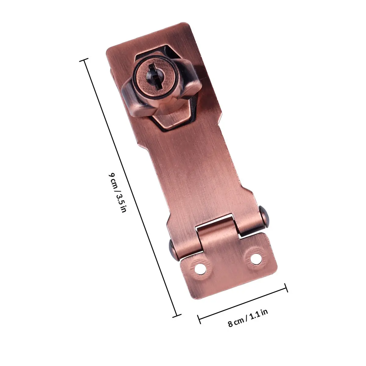 3 Inch Zinc Alloy Safety Locking Hasp Durable Keyed Lock 90 Degree for Door Box Drawer Cabinet Security Keyed Hasp Lock