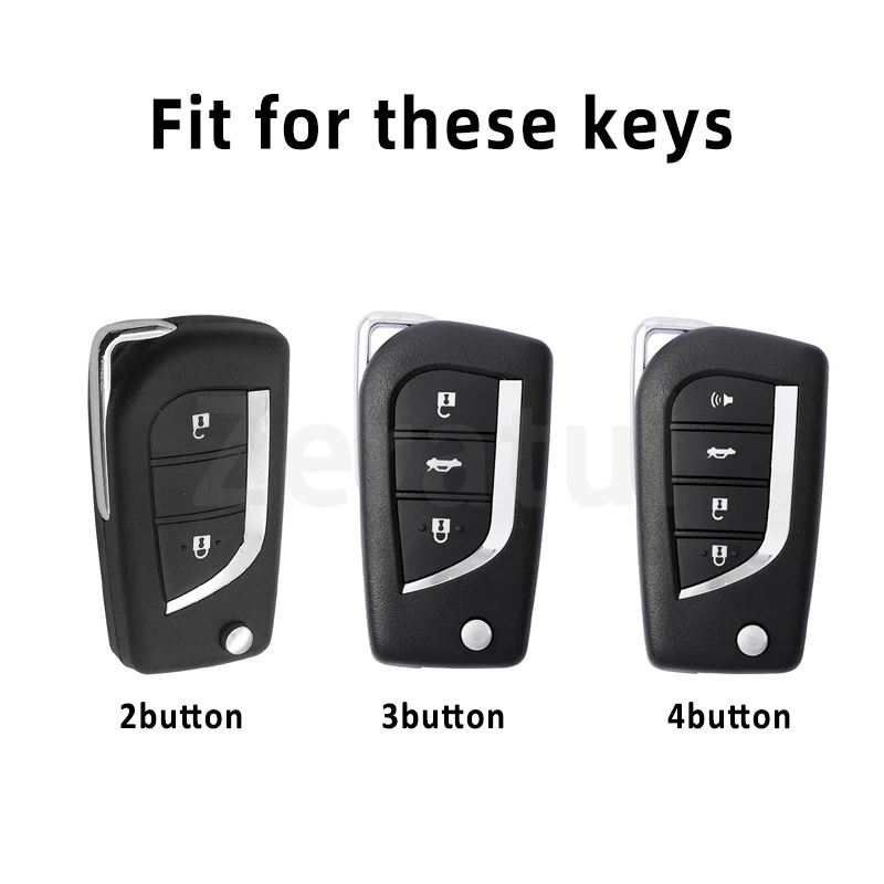 Transparent TPU Car Key Case Cover for Toyota Hilux Corolla Avensis Prado Fortuner RAV4 CHR Auto Shell Fob Holder Accessories