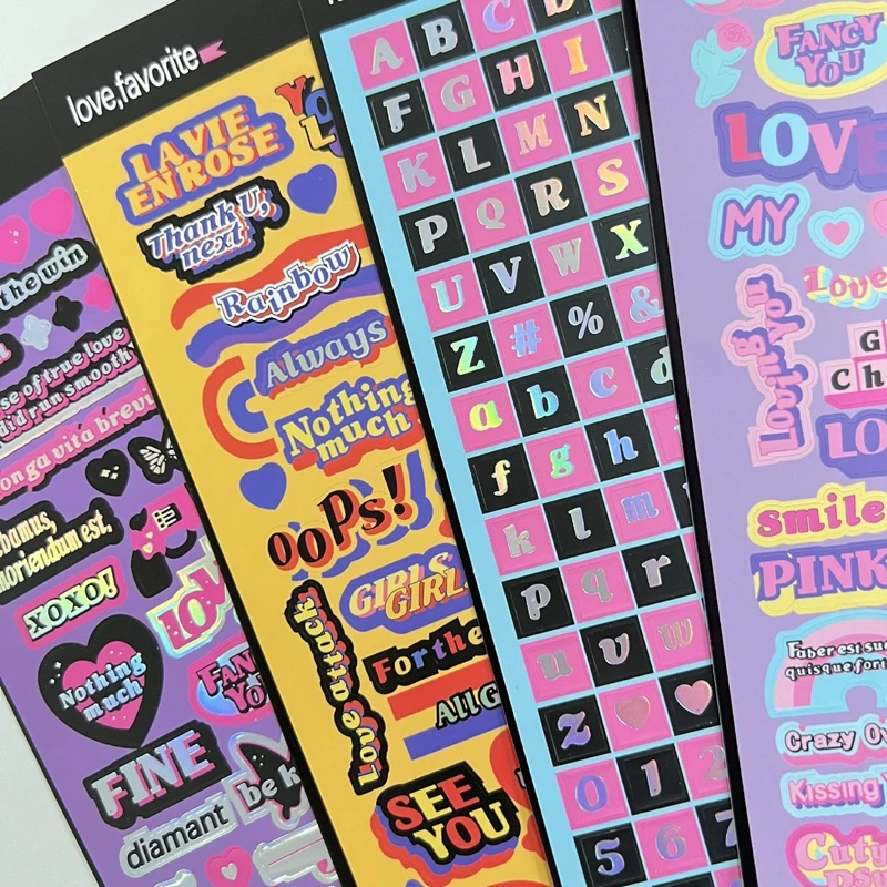

Ins Retro English Letter Material Stickers Scrapbooking DIY Album Decoration Sticker Personalized Korean Stationery