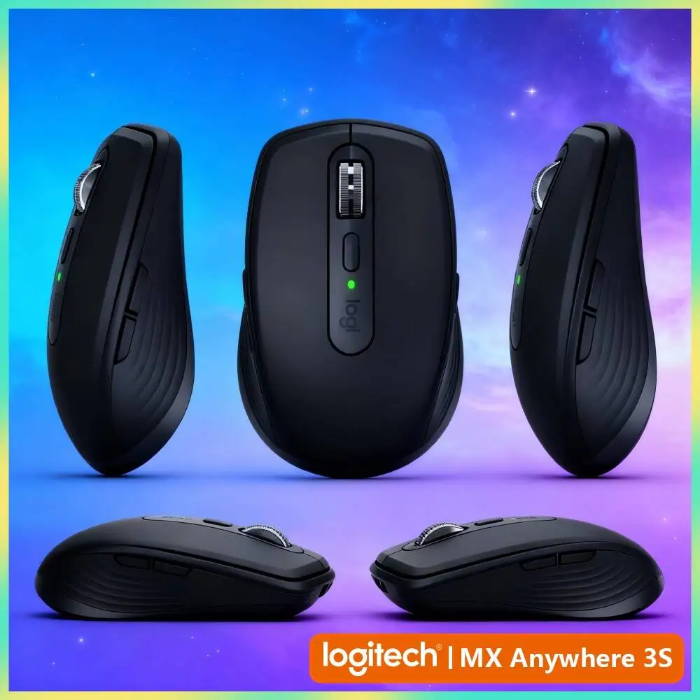 Ergonomic MX Anywhere 3S - Darkfield 8K DPI, Precision Grip, Suitable for Gym Shop & Customer Fitness Consult