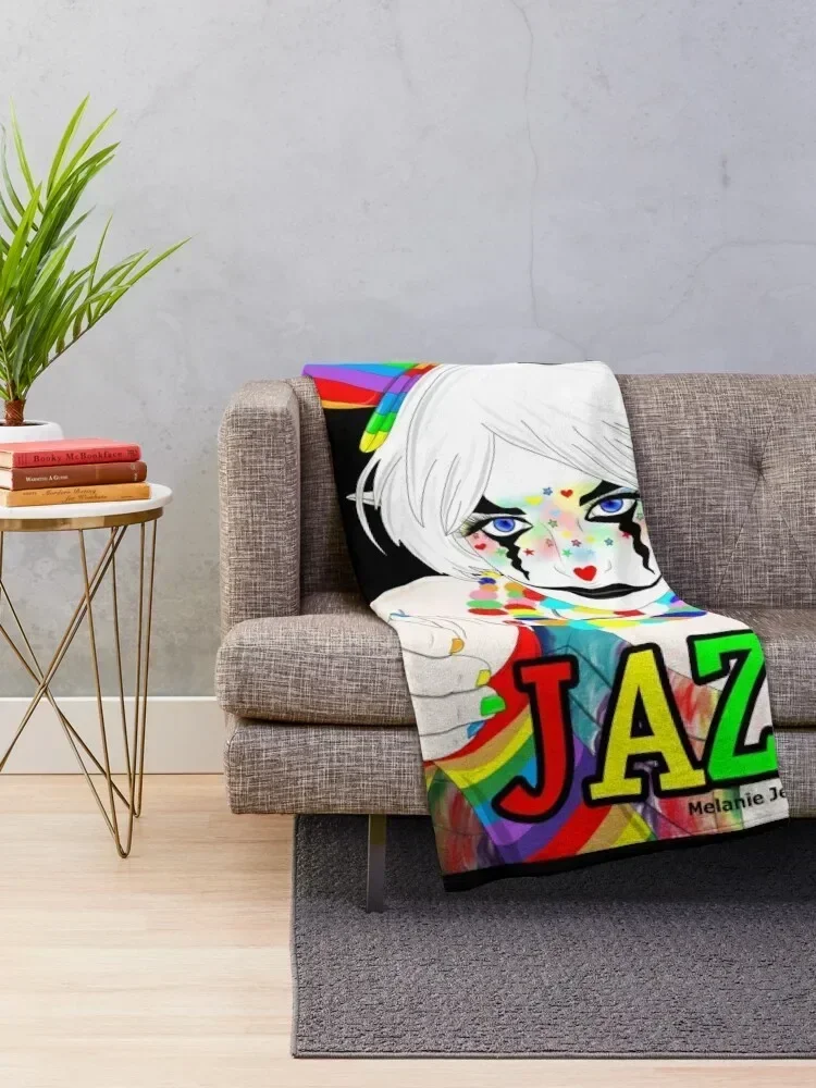 Jazz the Rainbow Clown Throw Blanket Moving warm for winter Blankets