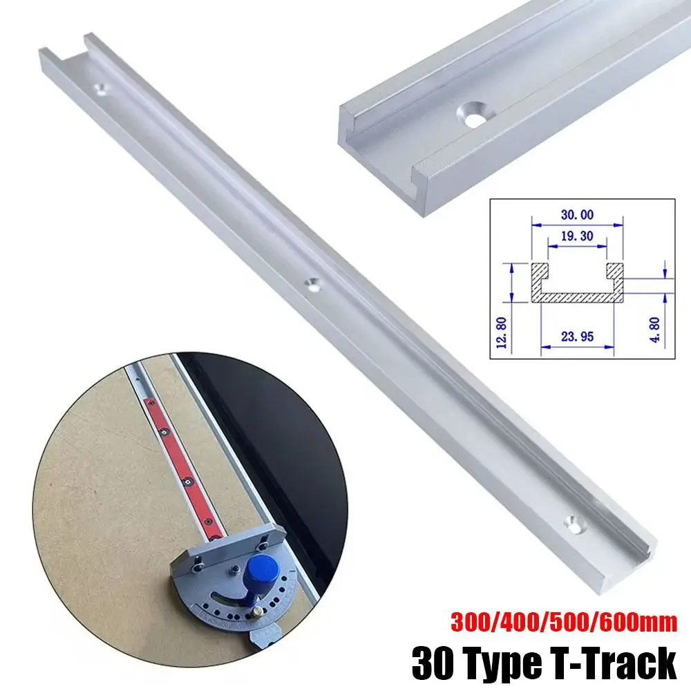 1Pcs Slide Guide Rail T-Track Aluminium Alloy 300-600mm T-Slot Track T Slider Fixture Slot Slide 30 Type