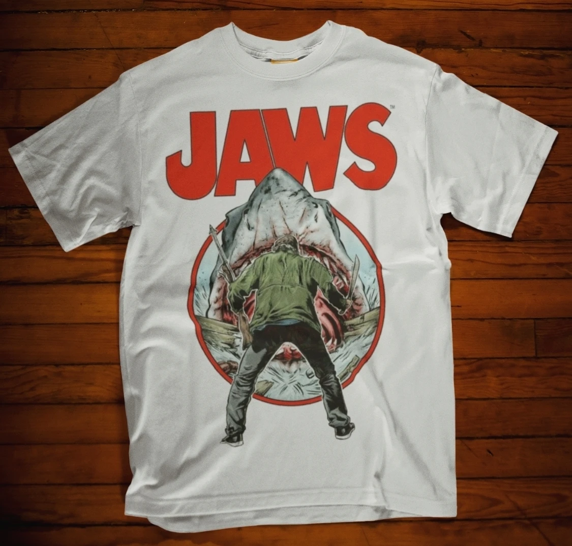 Jaws T-Shirt Retro Inspired By Jaws Movie Retro 70S 80S Shark Attack Quints Fish male brand teeshirt men summer cotton t shirt