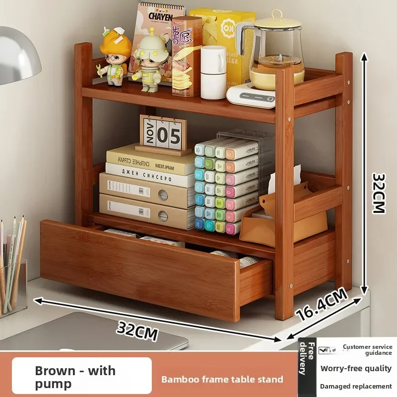 Household GoodsDesktop Shelves Office With Drawers Storage Organized Shelves Multi-layer Stationery Storage Racks