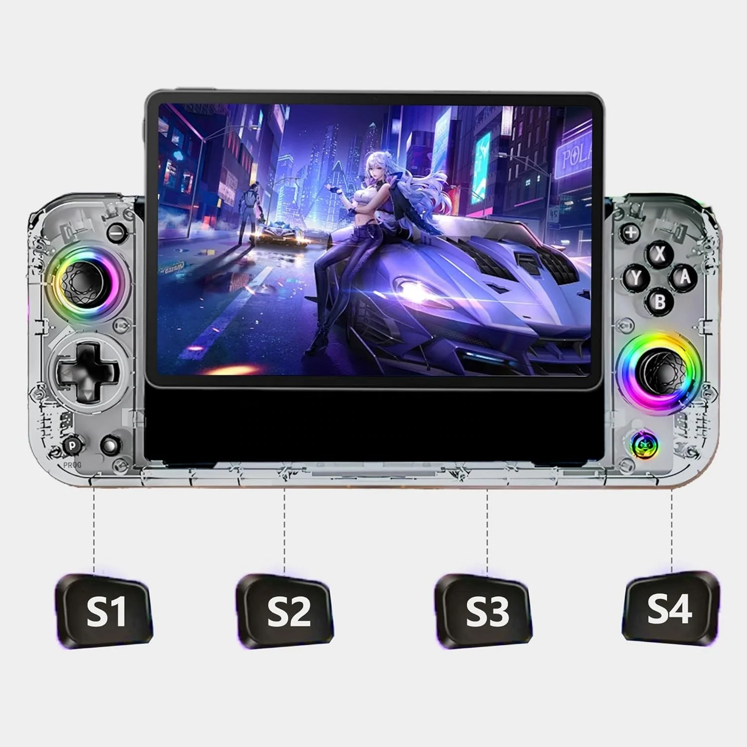 

Portable Six Axis Joystick Game Controller Handheld Game Console RGB Light E-Sports Hall Joystick Gamepad For Cell Phone