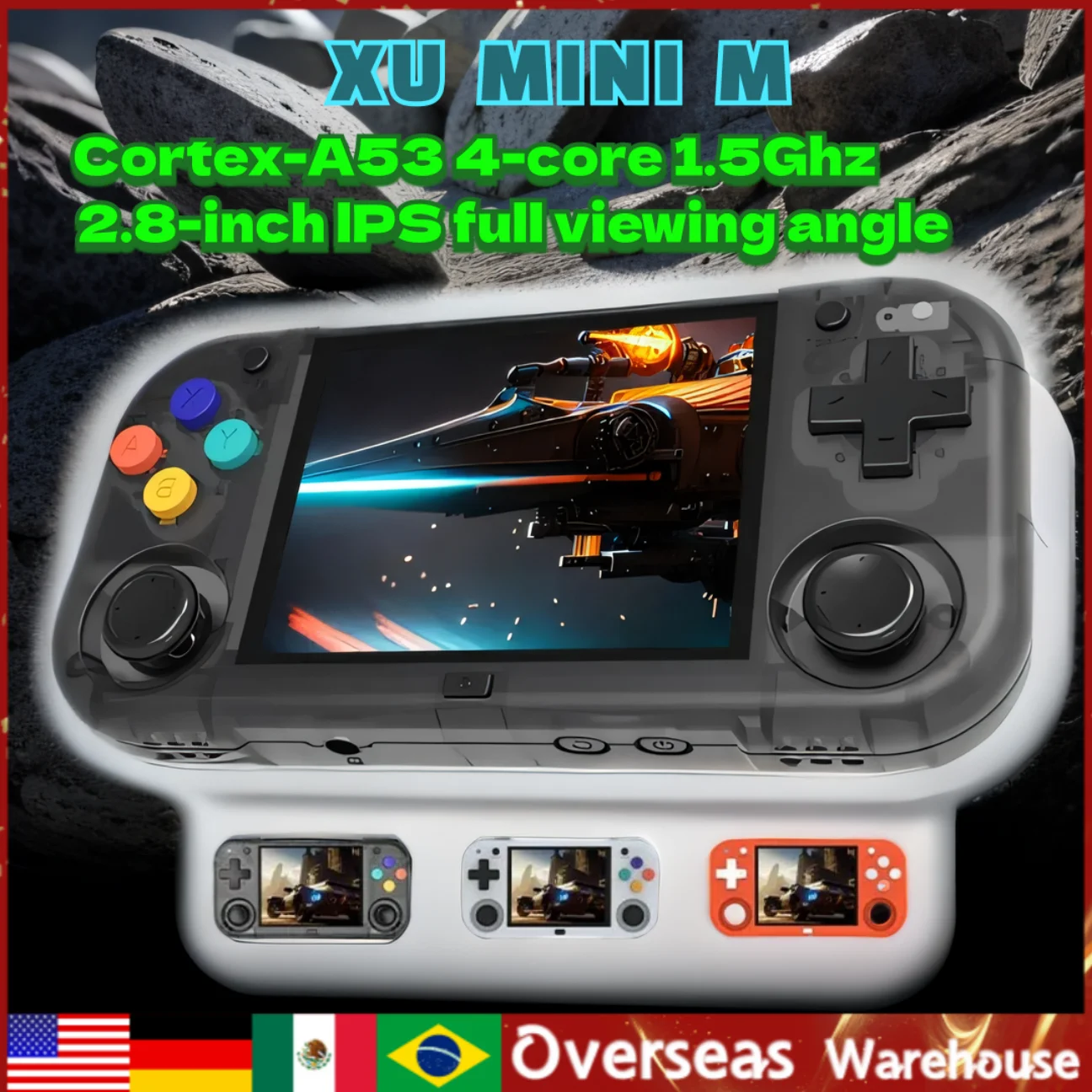 XU MINI M Handheld Game Console 2.8'' Screen Linux OS MINI Retro Simulator Video Player Portable Console Children xumini m Gifts