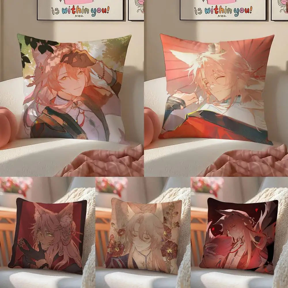 Cute 2D gameH-Honkai Star Rail-MT Pillow Case Comfort Sofa Bed Silky elegant Invisible zipper Decorative cushion cover