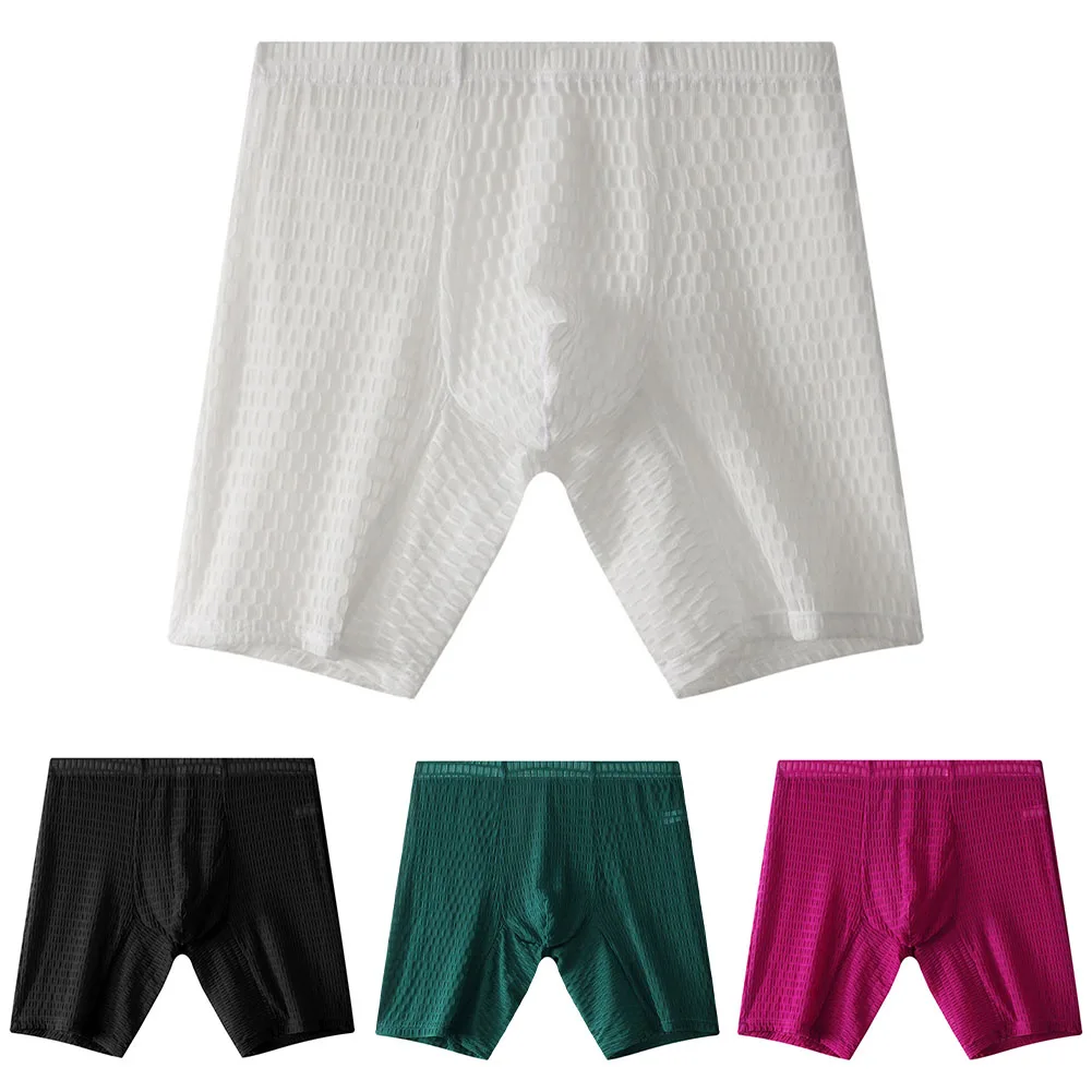 Mens Lace Boxer Shorts Boxer Long Leg Underwear Lace Sports Underwear Breathable Fabric Classic Style Men's Fashion