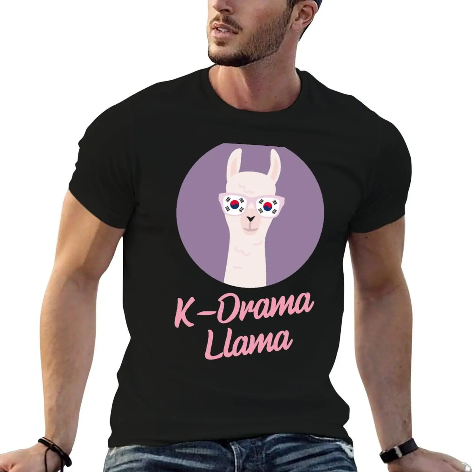 

KDrama / Korean Drama Llama T-Shirt man t shirts for men t shirt men 100% cotton luxury brand T-Shirt