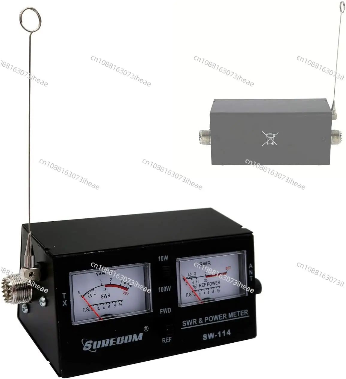 Surecom SW-114 SWR RF Field Strength Test Power Meter with Field Strength Antenna for Relative Power 3 Function Analog