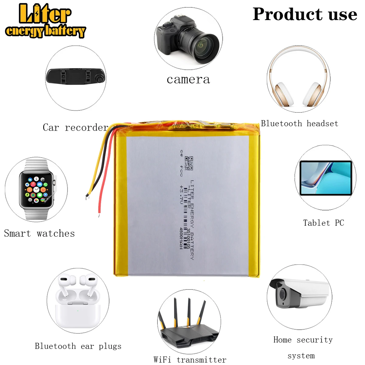 3 line  3.7V 35100105 4500MAH (polymer lithium ion battery) Li-ion battery for tablet pc Chuwi Hi9 Pro