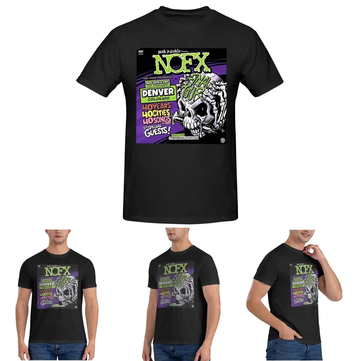 

Nofx Band Final Tour Skull T-Shirt for Men Cotton Plus Size T Shirts Men's Tees Short O-Neck Summer Clothes Tops S-6XL