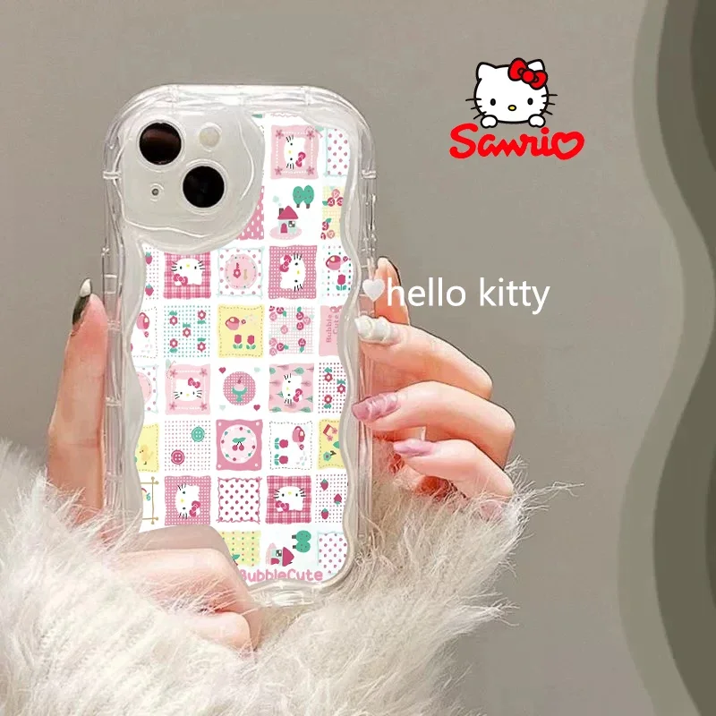 Sanrio capa de telefone iphone 16/15/14/13/12/11/x/xs/xs max menina escudo do telefone móvel gatinho gato acessório dos desenhos animados presente brithday